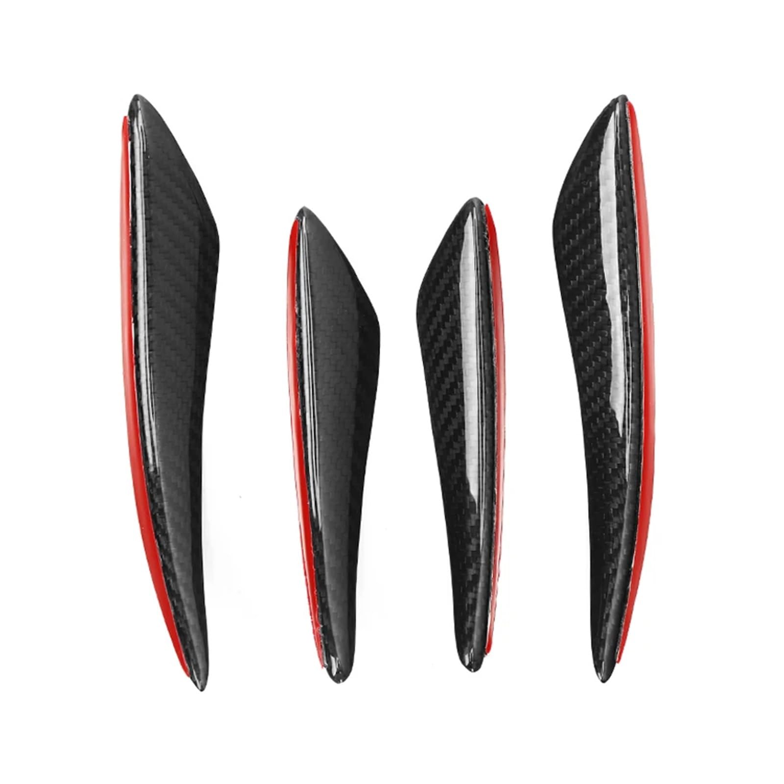 4/6Pcs Auto Geändert Canard Dekor Auto Zubehör Auto Vorderen Stoßfänger Lip Dekoration Diffusor Shunt Fin Körper Spoiler Canard Wertigkeit Auto-Frontspoiler Front Spoiler Lippe(4pcs Carbon Fiber) von KIFWGIH