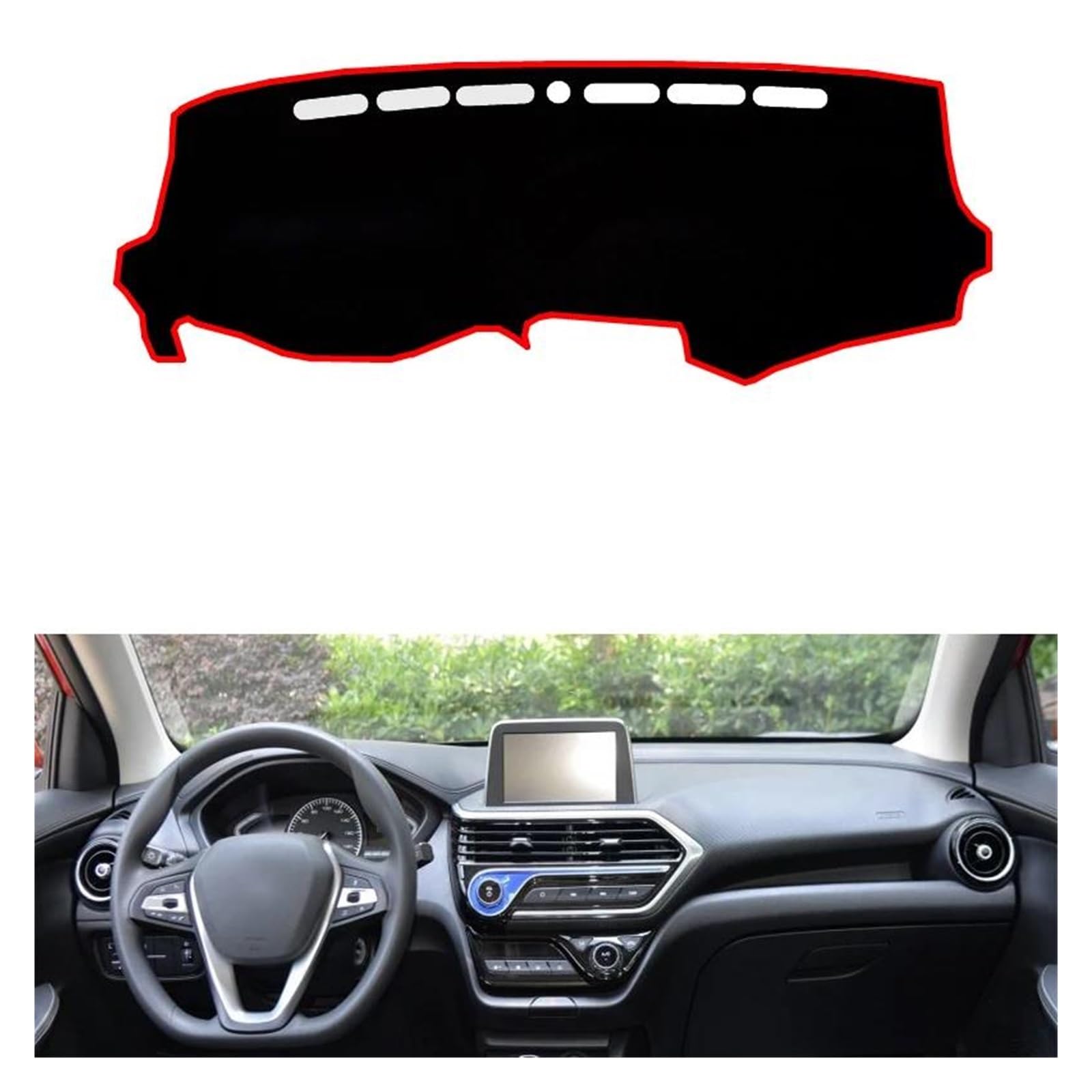 Armaturenbrettabdeckung Armaturenbrettmatte Für Changan Für Alsvin 2018 Auto Styling Dash Mat Dashmat Dashboard Aufkleber Abdeckung Sonne Schatten Dash Board Abdeckung Teppich(Blue Edge,Left Hand Driv von KIFWGIH