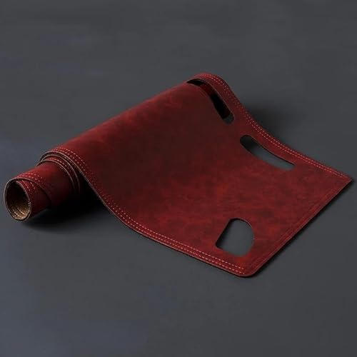 Armaturenbrettabdeckung Armaturenbrettmatte Für Mitsubishi Für Pajero Für Shogun Für Montero V80 V87 V93 V97 2006-2019 Leder Dashboard Abdeckung Dash Matte Teppich Pad Dashmat(LHD,RED_WITH AUDIO) von KIFWGIH