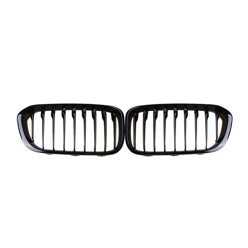 Auto Frontgrill 1 Paar Für 1er F20 F21 2012 13 14 15 16 17 18 2019 Frontgrills Glänzend Schwarz Nierengrill Ersatz Racing Frontstoßstangengitter Kühlergrill(Single-Glossy Black) von KIFWGIH