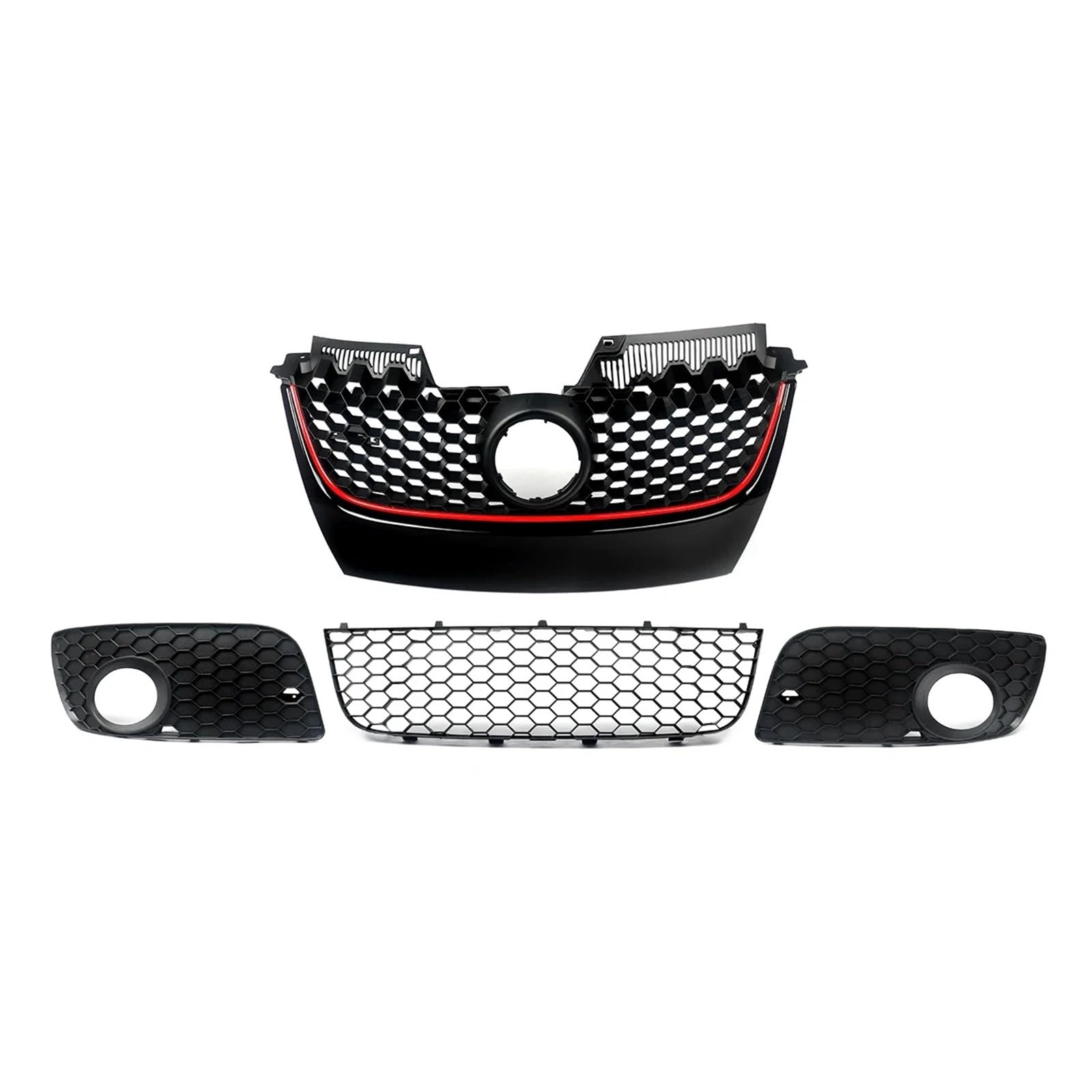 Auto Frontgrill 4 Stücke Für VW Für Golf MK5 Für Jetta Für GLI Für GTI 2006 2007 2008 2009 Honeycomb Mesh Grille Unter Front Stoßstange Kühlergrill von KIFWGIH