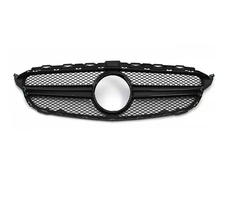 Auto Frontgrill Frontgrill Für Die Stoßstange Für Benz C-Klasse W205 C180 C200 C250 C300 2015 2016 2017 2018, Renngitter Im Chrom-Schwarz-Diamant-Stil Kühlergrill(A-Glossy Black) von KIFWGIH