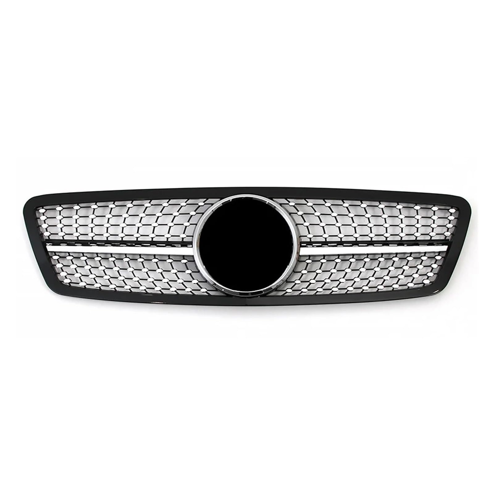 Auto Frontgrill Frontstoßstangengrill Für Benz C-Klasse W203 C200 C240 ​​C320 2001–2007 Chrom-Silber-Diamanten-Stil Schwarz Für GTR-Stil Kühlergrill(Diamond-Chrome 1 Pin) von KIFWGIH