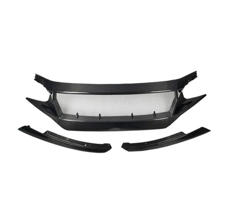 Auto Frontgrill Für 10. Für Civic FK7 FK8 Für Type-R Auto Fiberglas Frontschürze Grille Racing Für FC Für JS N1 Stil Lufteinlass Grille Motor Haube Kühlergrill(Carbon Fibre) von KIFWGIH