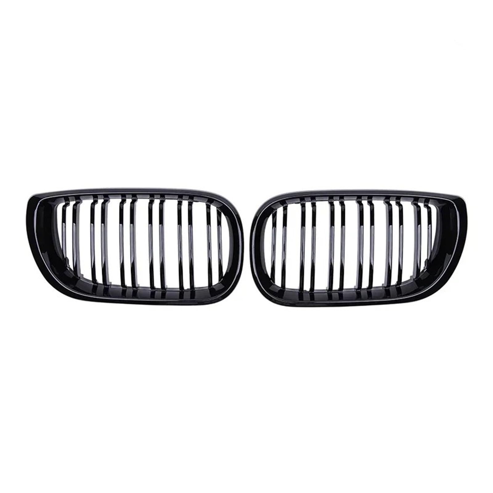 Auto Frontgrill Für 3er E46 4-Türer 2002 2003 2004 2005 Auto-Ersatzauto Vorne Nierengrill Glänzend Schwarz Doppellamellen-Haubengrill Racing-Grills Kühlergrill von KIFWGIH