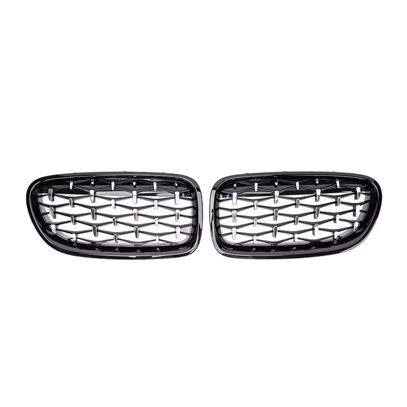 Auto Frontgrill Für 5er F10 F11 F18 2010-2017 528i 535i Frontstoßstange Doppellamellengrill Oberer Renngitter Im Silbernen Diamanten-Stil Kühlergrill(Diamond-Chrome Black) von KIFWGIH