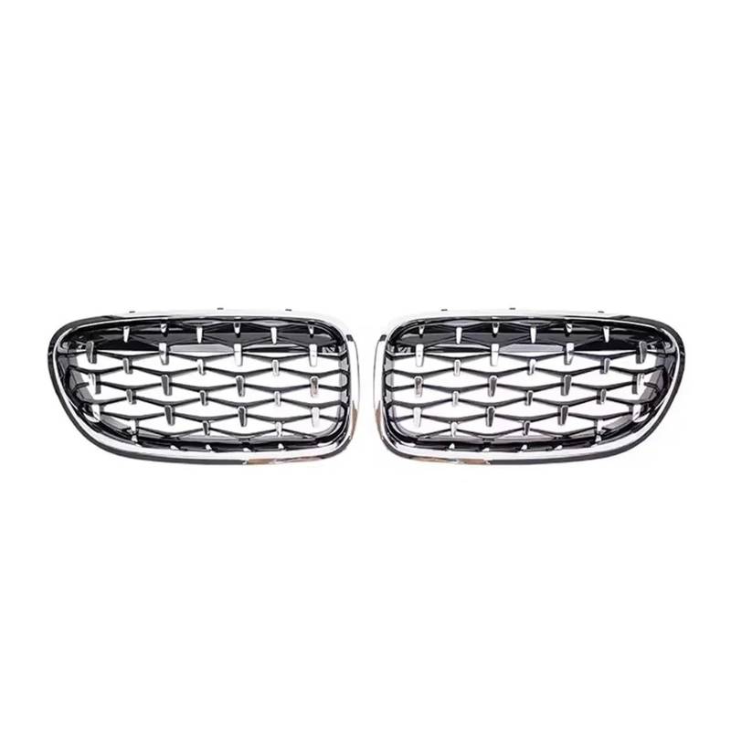 Auto Frontgrill Für 5er F10 F11 F18 2010-2017 528i 535i Frontstoßstange Doppellamellengrill Oberer Renngitter Im Silbernen Diamanten-Stil Kühlergrill(Diamond-Silver) von KIFWGIH