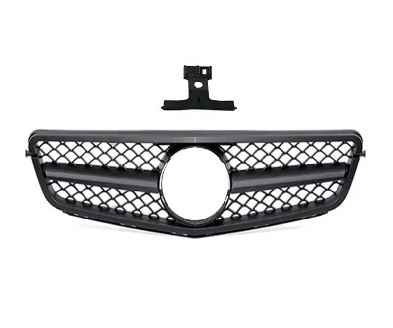 Auto Frontgrill Für Benz C Klasse W204 C43 2007 08 09 10 11 12 13 2014 Facelift Sport Fronthaube Grille Racing Stoßstange Grill Sport Für AMG Stil Refit Upgrade Kühlergrill(Matt-schwarz) von KIFWGIH