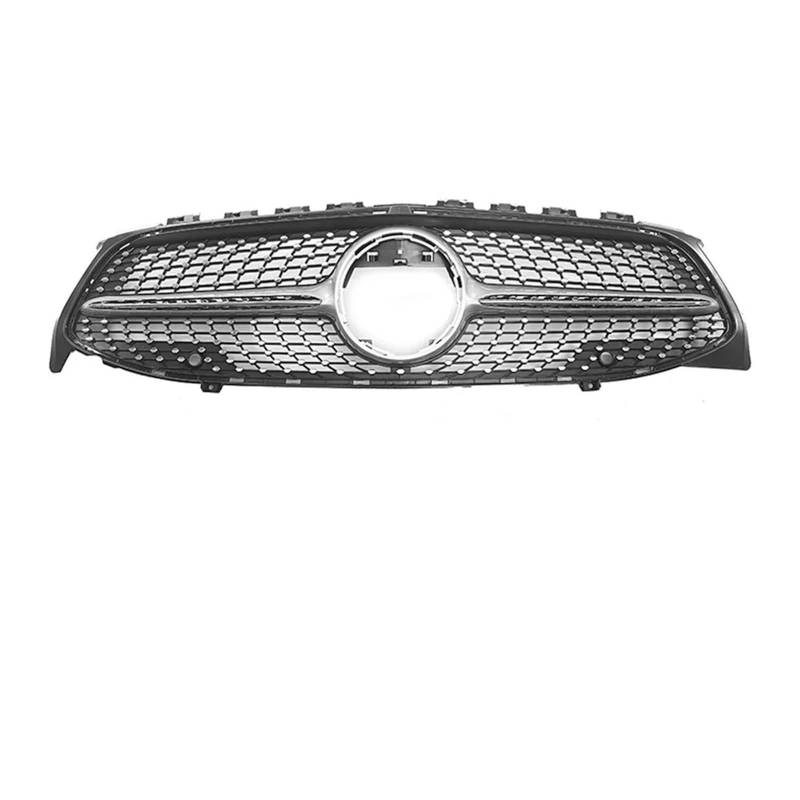 Auto Frontgrill Für Benz Für CLA Klasse 2020 2021 2022 2023 C118 Coupe W118 GT Kühlergrill Schwarz Silber Front Stoßstange Grill Kühlergrill(Diamonds-Silver) von KIFWGIH