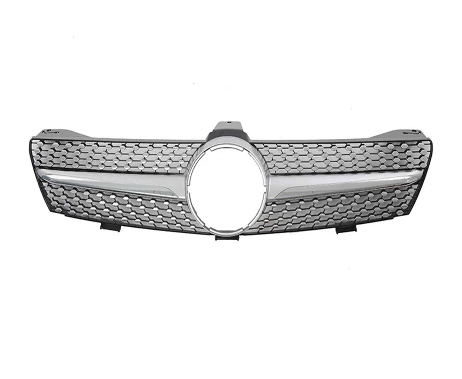 Auto Frontgrill Für Benz Für CLS W219 CLS350 CLS500 2005-2008 Front Glänzend Schwarz Für GTR Stil Racing Grille Diamanten Stil Stoßstange Gitter Kühlergrill(Diamonds-Silver) von KIFWGIH