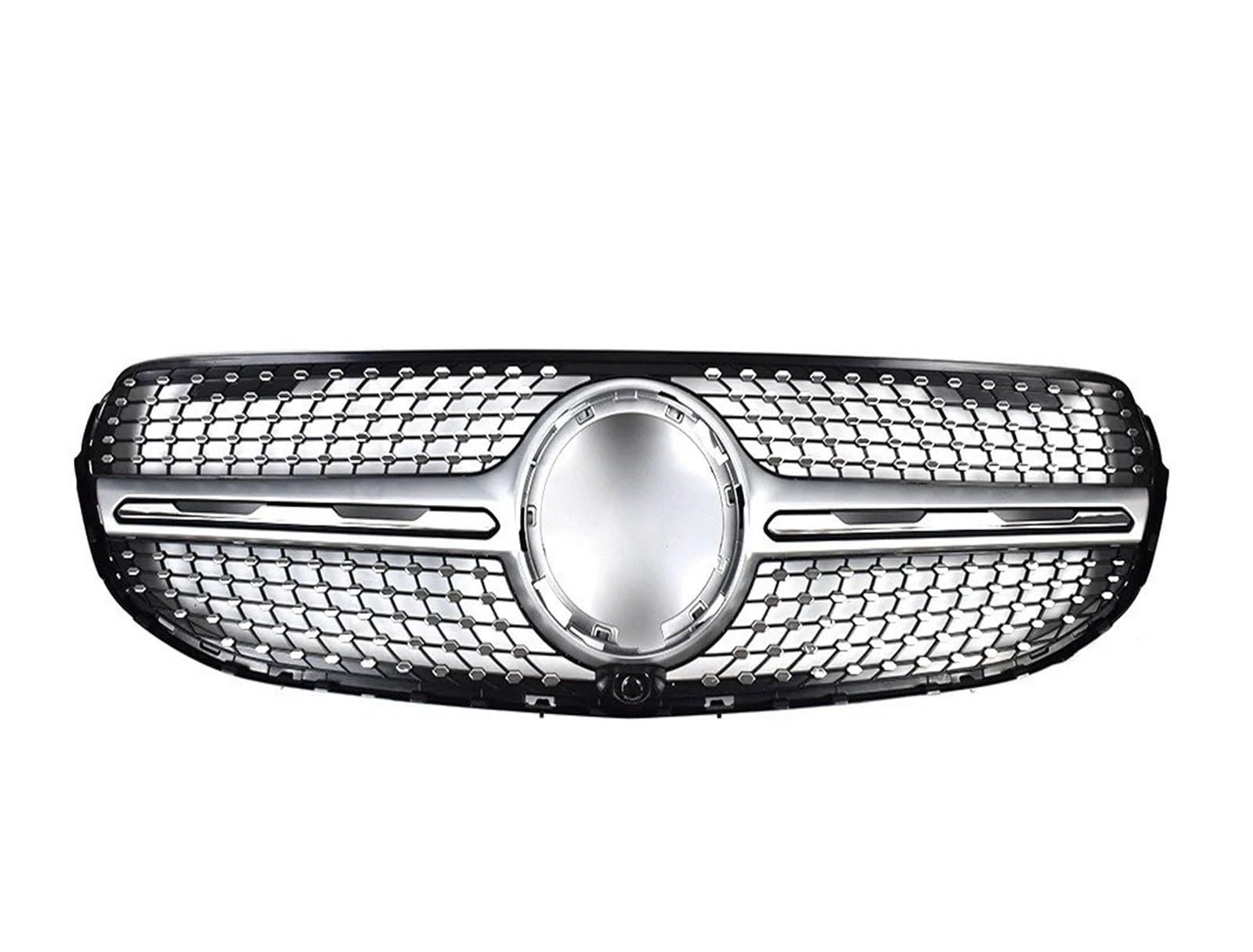 Auto Frontgrill Für Benz Für GLC X253 2019 2020 2021 300 200 220 Tuning Haube Mesh Grid Diamant Für GT Stil Front Stoßstange Kühlergrill Einlass Grill Kühlergrill(DMSilvery) von KIFWGIH