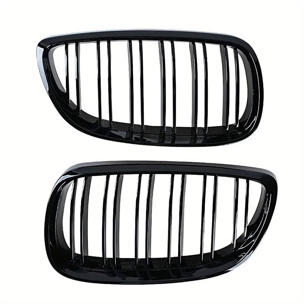 Auto Frontgrill Für E92 E93 Für M3 2006 2007 2008 2009 Frontstoßstange Nierengrill Glanz Schwarz Dual Line Grille Auto Styling Renngitter Ersatzteil Kühlergrill von KIFWGIH