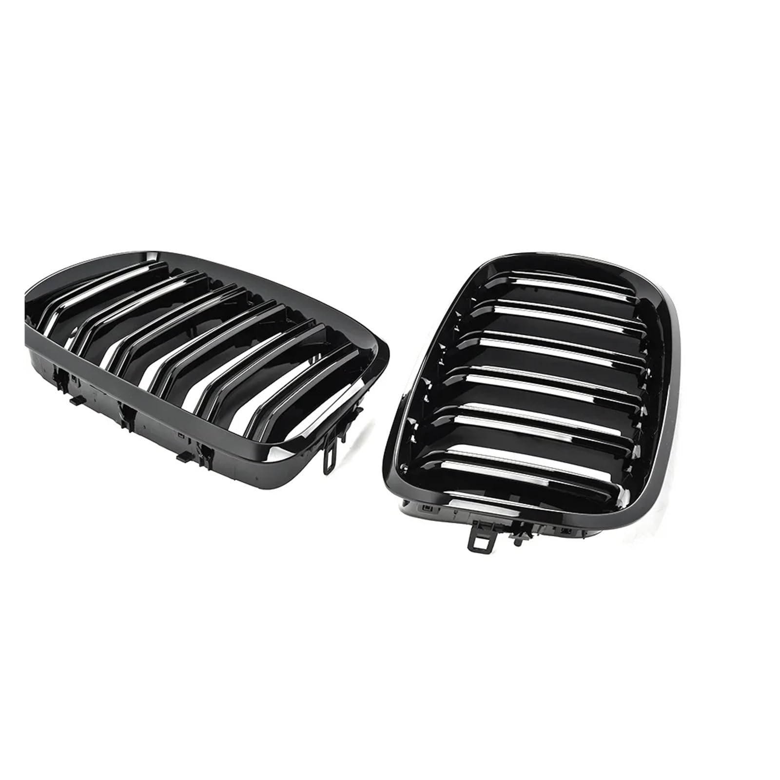 Auto Frontgrill Für Für X5 E70 2007-2013 Für X6 E71 E72 2008-2014 Glanz Schwarz Carbon Stil Vorne Niere Doppel Lamellen Grill Auto Zubehör Kühlergrill(Glossy Black) von KIFWGIH