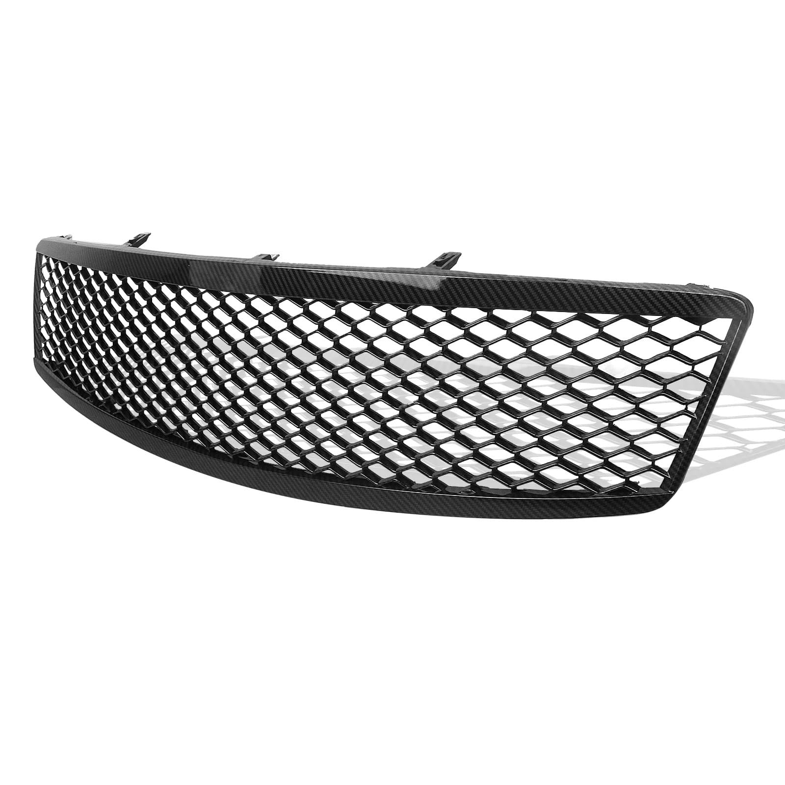 Auto Frontgrill Für Infiniti G35 G37 2007 2008 2009 Limousine 4-Türer Kühlergrill Matt/Glanz Schwarz Oberen Stoßfänger Haube Kühler Mesh Gitter Racing Grills Kühlergrill(Kohlefaser-Optik) von KIFWGIH