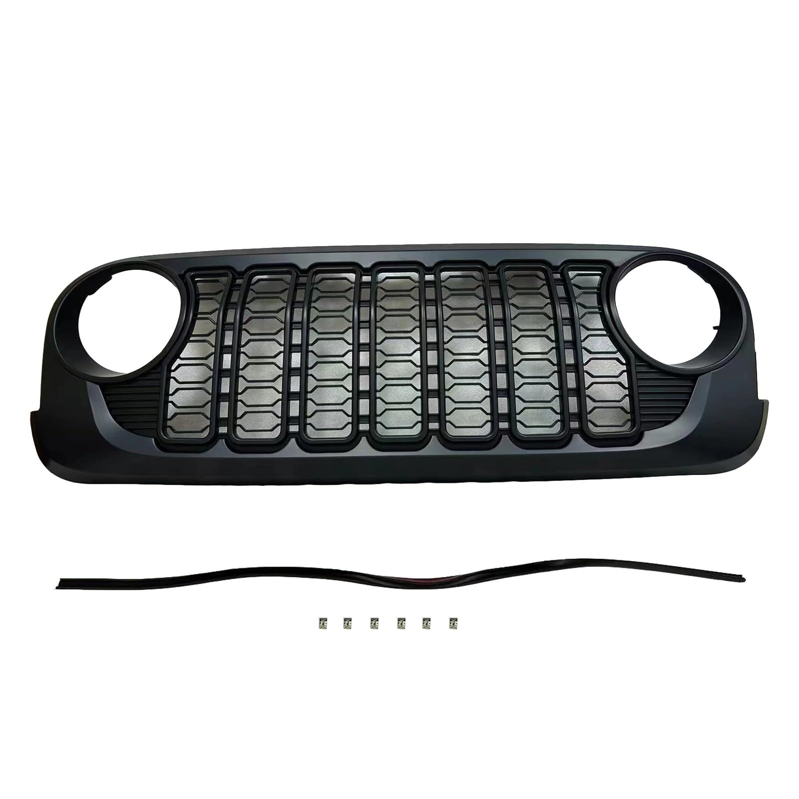 Auto Frontgrill Für Jeep Für Wrangler JK Bis JL 2007 2008 2009 2010 2011 2012 2013 2014 2015 2016 2017 J400 Design Kühlergrill ABS Style Grill Kühlergrill von KIFWGIH