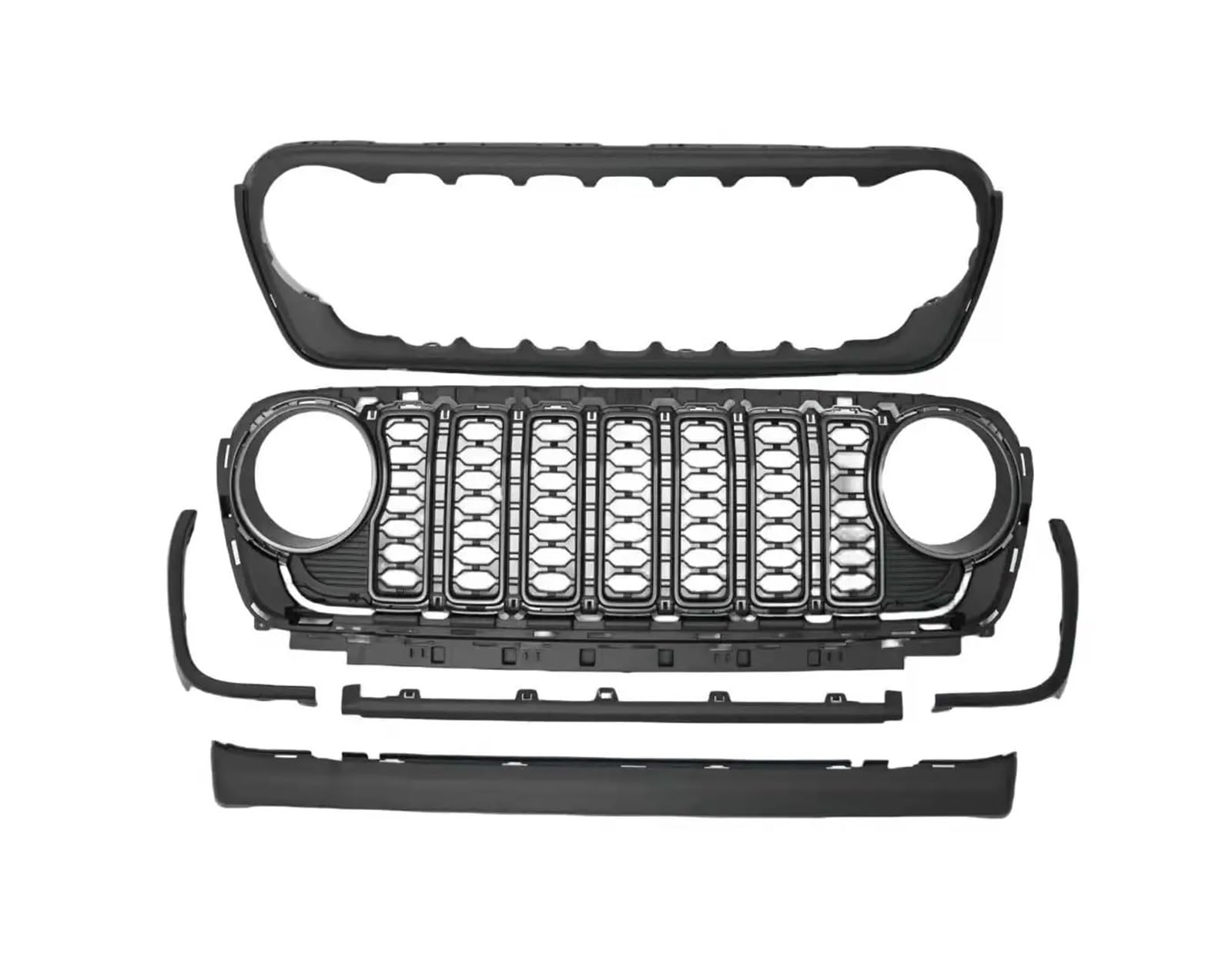 Auto Frontgrill Für Jeep Für Wrangler JL 2018 + Für Gladiator JT JL1300 Kühlergrill Keine Kamera Loch ABS Kühlergrill von KIFWGIH