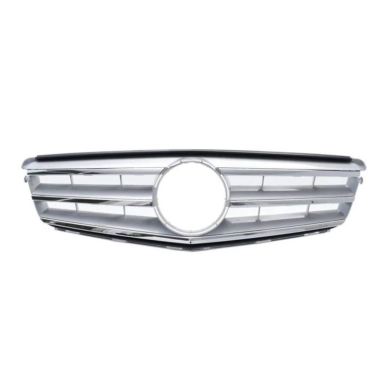 Auto Frontgrill Glänzendes Schwarz Den Frontstoßstangengrill Im Für GTR-Stil Für Benz C-Klasse W204 C180 C200 C350 2008–2014, Chrom-Silber-Diamanten-Grill Kühlergrill(Sport-Chrome Silver) von KIFWGIH