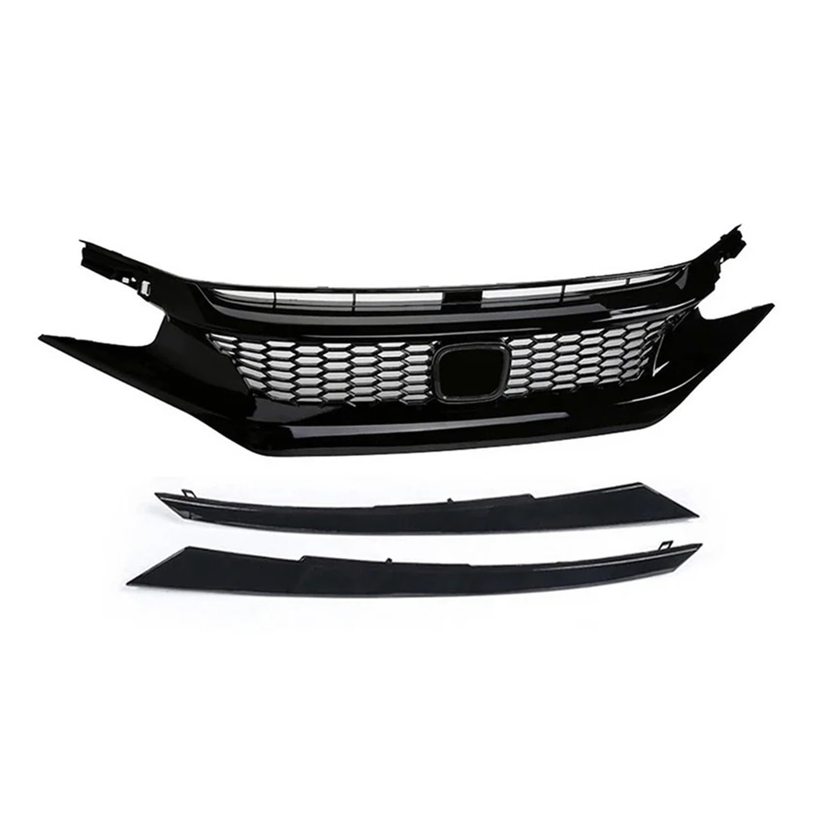 Auto Frontgrill Kühlergrill Racing Grill Net Für Civic 10th Gen 2016 17 18 19 20 2021 Auto Gitter Splitter Oberen Stoßfänger Haube Mesh Grills Kits Auto Teile Kühlergrill(2021 Type 2) von KIFWGIH