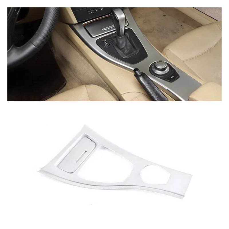 Auto Innenraum Für 3er E90 E92 E93 2005–12 LHD ABS Kohlefaser Silber Mittelkonsole Gangschaltung Rahmen Panel Aufkleber Autozubehör Car Interieur(05-07 Silver) von KIFWGIH