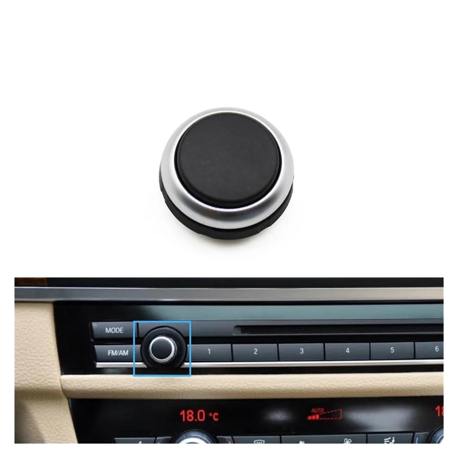 Auto Innenraum Für 5 6 7 Serie F10 F18 F06 F12 F01 F02 520 523 Silber Schwarz Konsole Dashboard Air Zustand AC Control Schalter Taste Abdeckung Car Interieur(Audio Rotary) von KIFWGIH