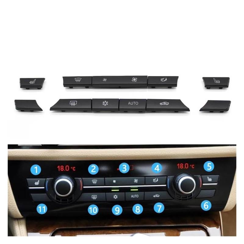 Auto Innenraum Für 5 6 7 Serie Für X5 Für X6 F10 F18 F06 F12 F01 F02 F15 F16 Dashboard Klimaanlage AC Taste Heizung Schalter Abdeckung Car Interieur(A2) von KIFWGIH