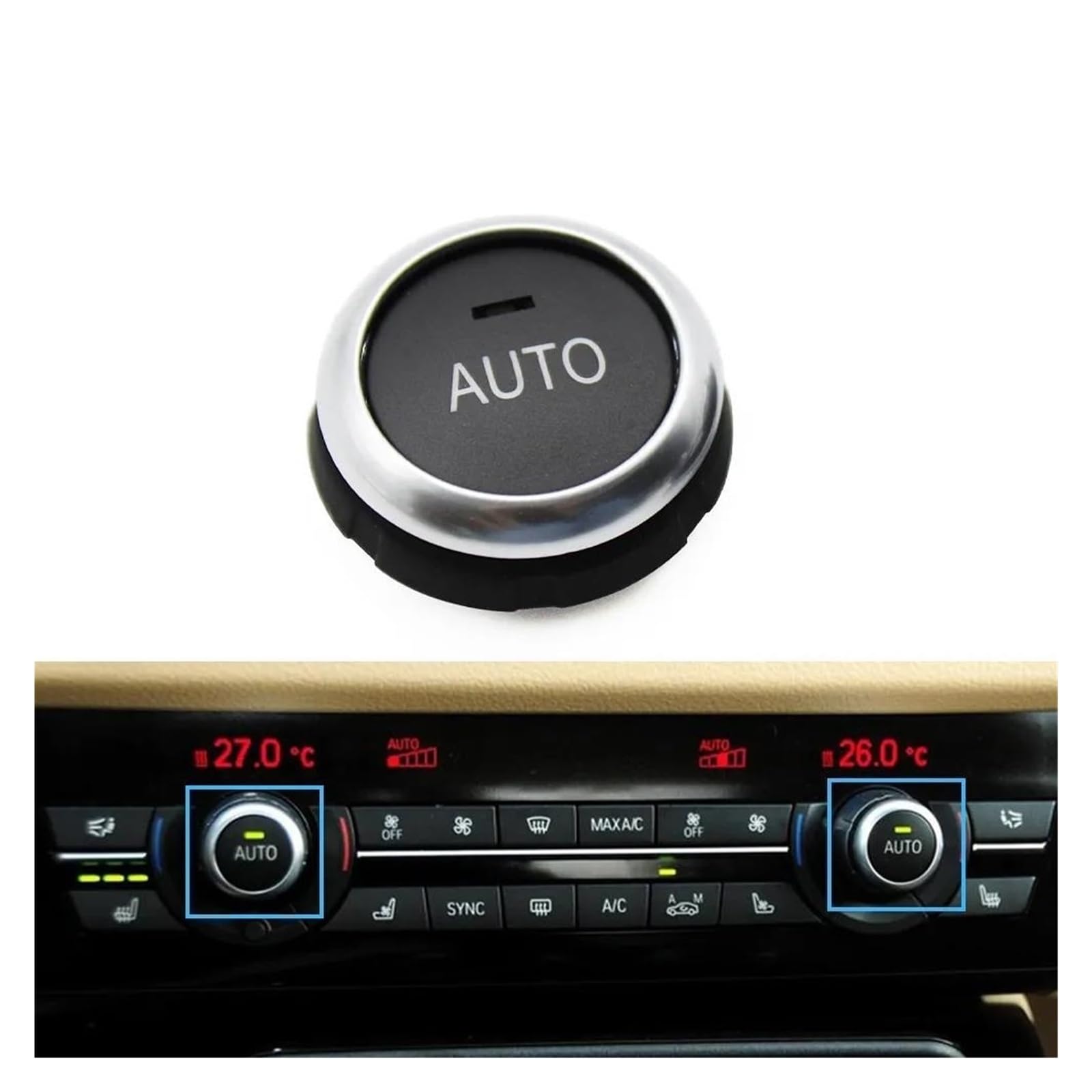 Auto Innenraum Für 5 6 7 Serie Für X5 Für X6 F10 F18 F06 F12 F01 F02 F15 F16 Dashboard Klimaanlage AC Taste Heizung Schalter Abdeckung Car Interieur(AC Auto Rotary 4) von KIFWGIH