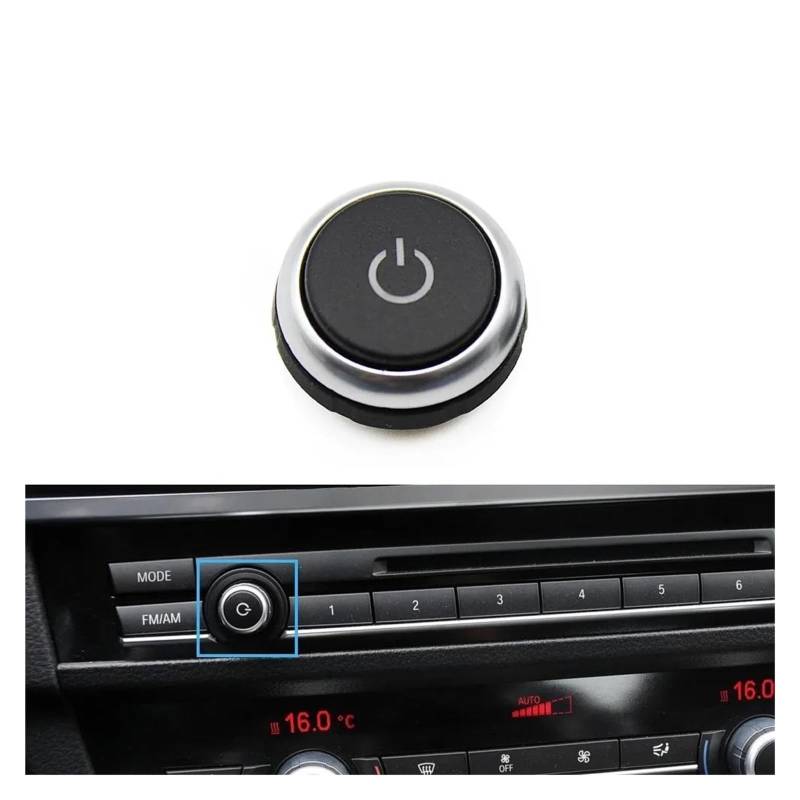 Auto Innenraum Für 5 6 7 Serie Für X5 Für X6 F10 F18 F06 F12 F01 F02 F15 F16 Dashboard Klimaanlage AC Taste Heizung Schalter Abdeckung Car Interieur(Audio Symbol Rotary 6) von KIFWGIH