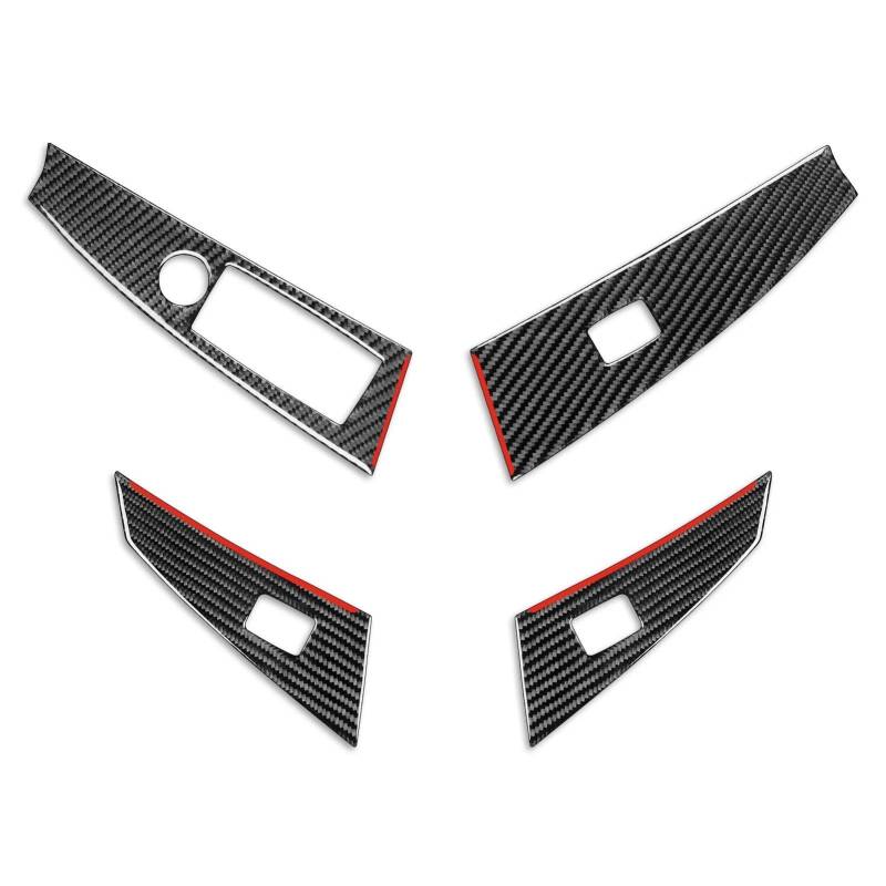 Auto Innenraum Für 5 Series E60 2004-2007 Carbon Fiber Fensterheber Schalter Taste Trim Abdeckung Auto Innenräume Zubehör Dekoration Aufkleber Car Interieur(LHD1) von KIFWGIH