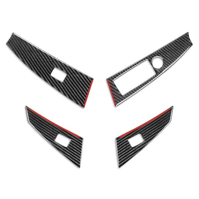 Auto Innenraum Für 5 Series E60 2004-2007 Carbon Fiber Fensterheber Schalter Taste Trim Abdeckung Auto Innenräume Zubehör Dekoration Aufkleber Car Interieur(RHD1) von KIFWGIH