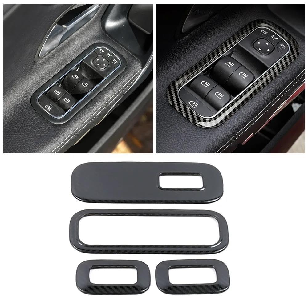 Auto Innenraum Für Benz A Für CLA Klasse W177 V177 C118 W118 2021 2022 Auto Glas Fensterheber Schalter Taste Panel Abdeckung Trim Schmücken Rahmen Car Interieur(2) von KIFWGIH