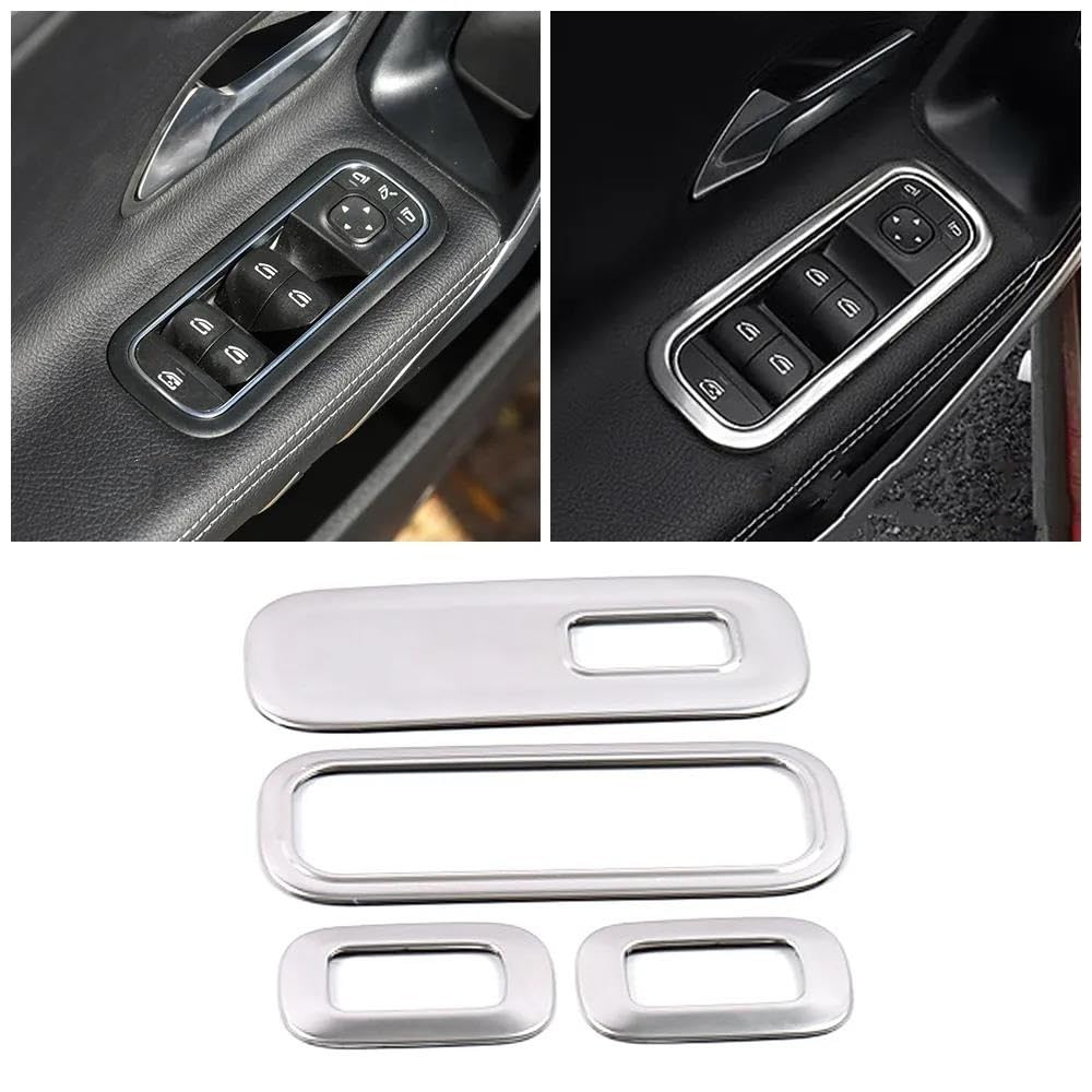 Auto Innenraum Für Benz A Für CLA Klasse W177 V177 C118 W118 2021 2022 Auto Glas Fensterheber Schalter Taste Panel Abdeckung Trim Schmücken Rahmen Car Interieur(3) von KIFWGIH