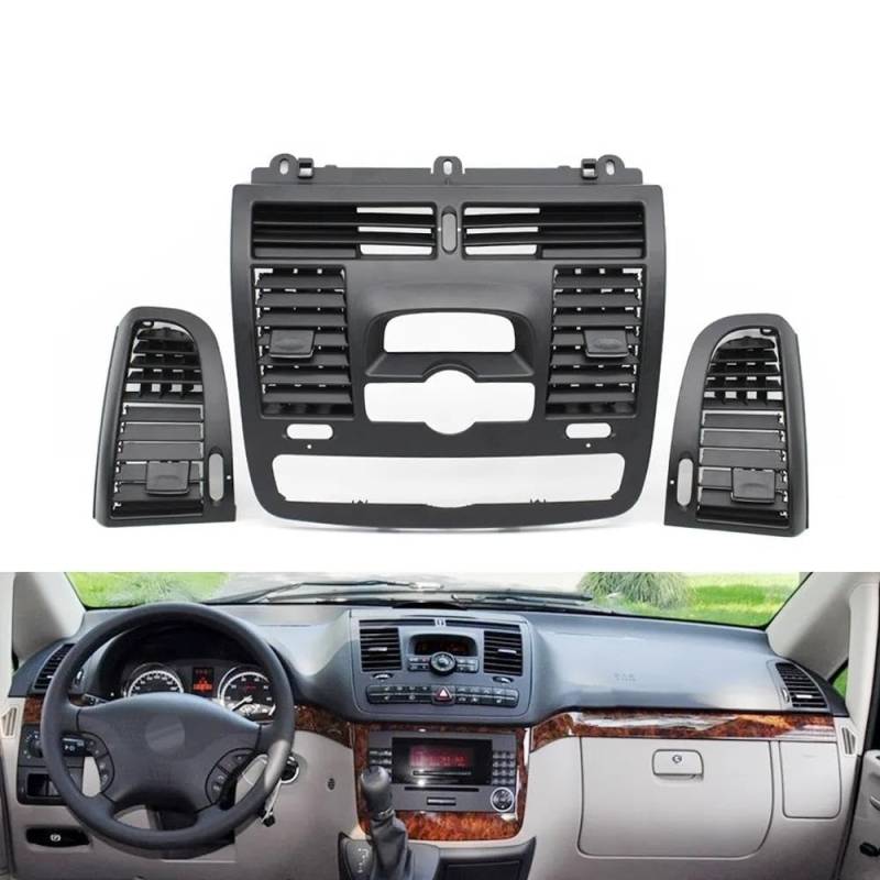 Auto Innenraum Für Benz Für Vito Für Viano W636 W639 2004-2015 LHD RHD Auto Links Rechts Centarl AC Vent Grille Air Outlet Panel Abdeckung Car Interieur(Model B 3pcs Set 5) von KIFWGIH