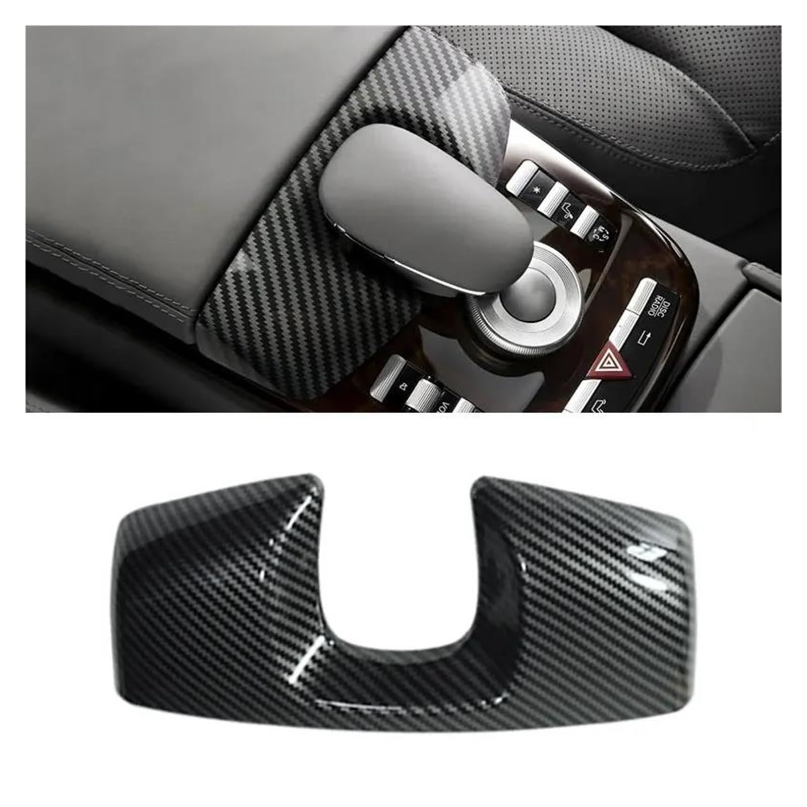 Auto Innenraum Für Benz S Klasse W221 W222 2008-2019 Auto Konsole Armlehne Box Telefon Abdeckung Zifferblatt Pad Trim Carbon Faser Korn Innen Zubehör Car Interieur(B for 221) von KIFWGIH