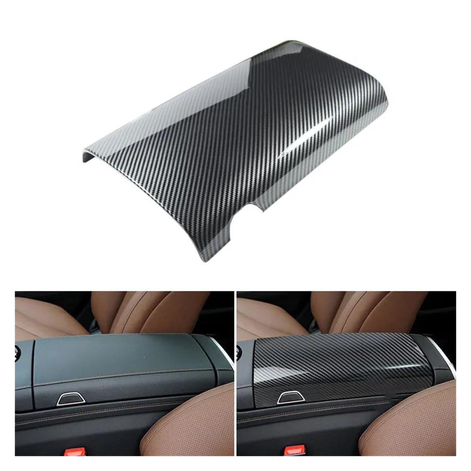 Auto Innenraum Für Benz S Klasse W221 W222 2008-2019 Auto Konsole Armlehne Box Telefon Abdeckung Zifferblatt Pad Trim Carbon Faser Korn Innen Zubehör Car Interieur(for 222) von KIFWGIH