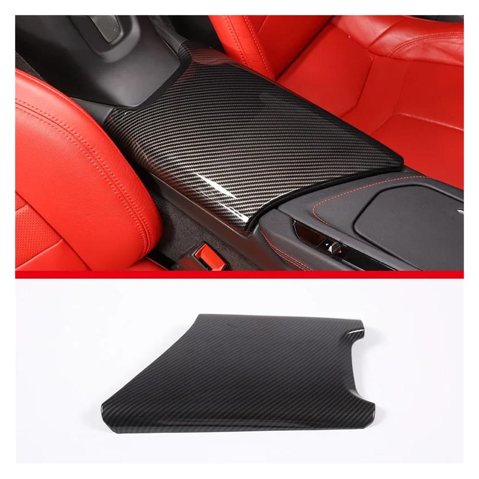 Auto Innenraum Für Chevrolet Für Corvette C8 Für Stingray Z51 Z06 2020-2023 ABS Carbon Faser Auto Zentrale Armlehne Box Schutzhülle Auto Zubehör Car Interieur(3) von KIFWGIH