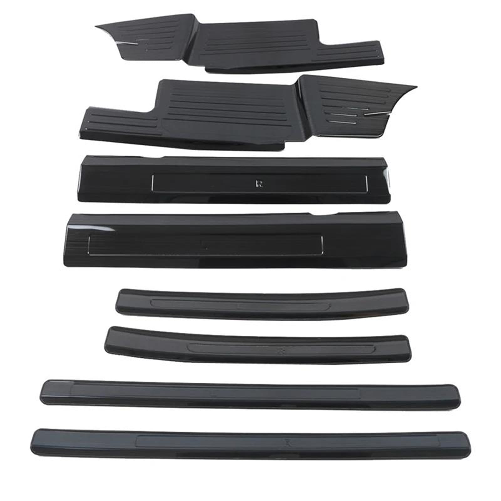 Auto Innenraum Für Ford Für Explorer U625 2020 2021 2022 2023 Edelstahl Tür-Schwellen-verschleiss-Platte Pedal Entry Guard Protector Aufkleber Trim Auto Styling Car Interieur(Schwarz,All-8pcs) von KIFWGIH