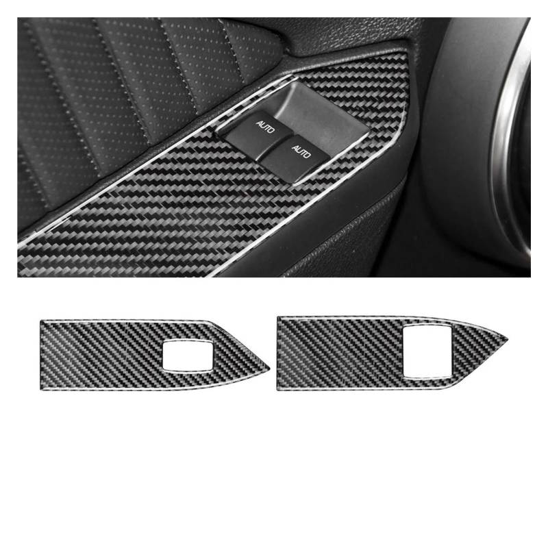 Auto Innenraum Für Ford Für Mustang 2005 2006 2007 2008 2009 Real Carbon Fiber Aufkleber Zubehör Innenausstattung Auto Getriebe Shift Panel Abdeckung Car Interieur(Window Type A) von KIFWGIH