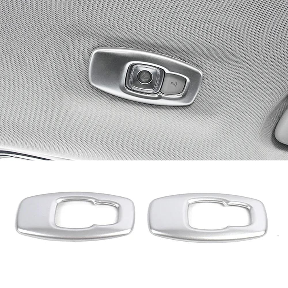 Auto Innenraum Für Koleos Für QM6 2017 2018 2019 2020 Lesen Licht Lampe Abdeckung Protektoren Molding Trim Innen Aufkleber ABS Zubehör Car Interieur(Silver B) von KIFWGIH