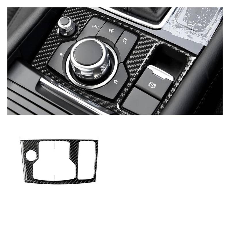 Auto Innenraum Für Mazda 3 Für Axela Für BM 2013-2016 Auto Zubehör Carbon Fiber Innen Getriebe Shift Panel Rahmen Media Tasten Abdeckung Aufkleber Car Interieur(Media B RHD) von KIFWGIH