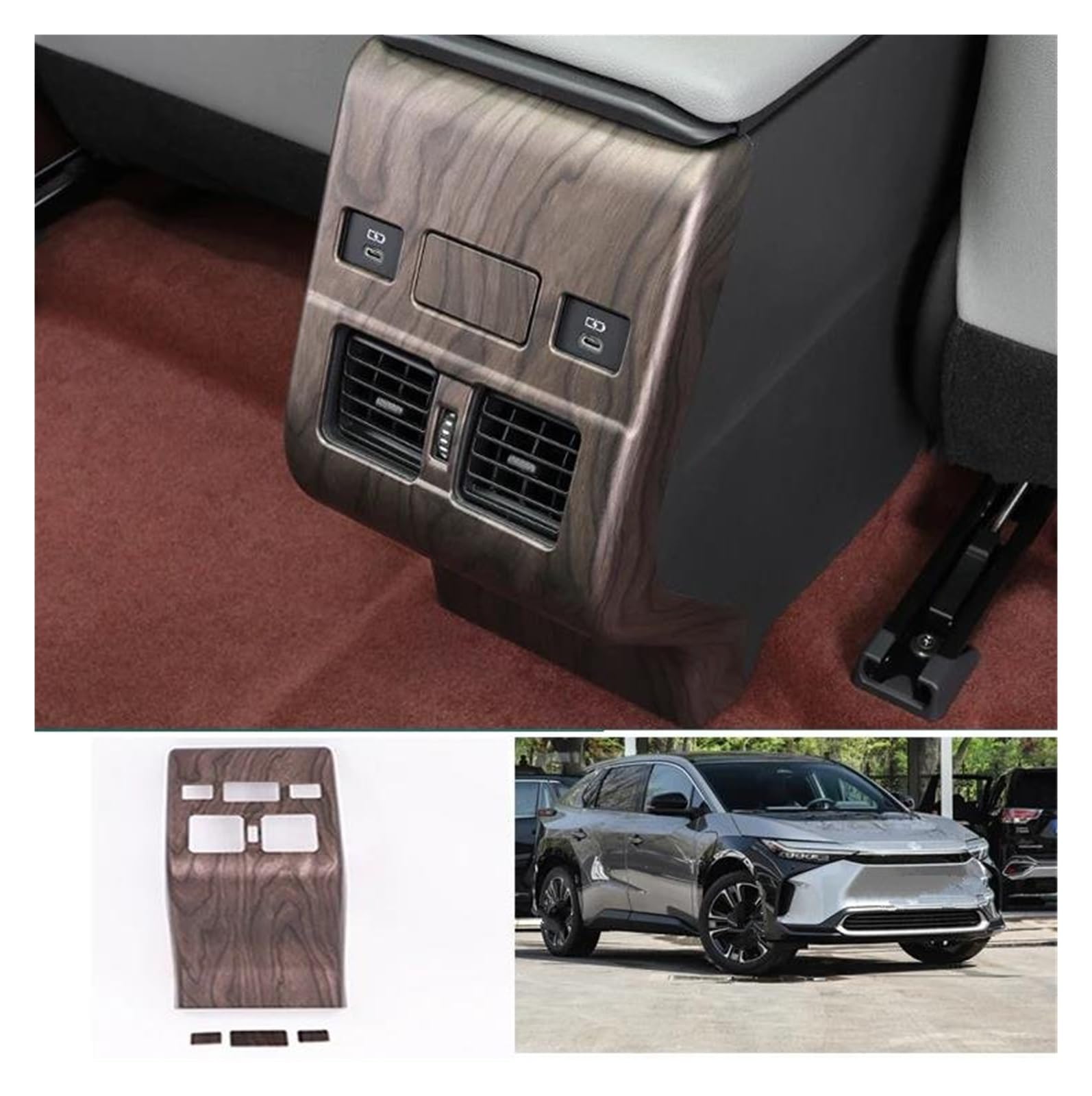 Auto Innenraum Für Toyota Für BZ4X Für EA10 2022 2023 LHD Innen Armlehne Fenster Lift Schalter Abdeckung Getriebe Shift Air Vent Abdeckung Trimmt Car Interieur(Rear AC Outlet Cover) von KIFWGIH