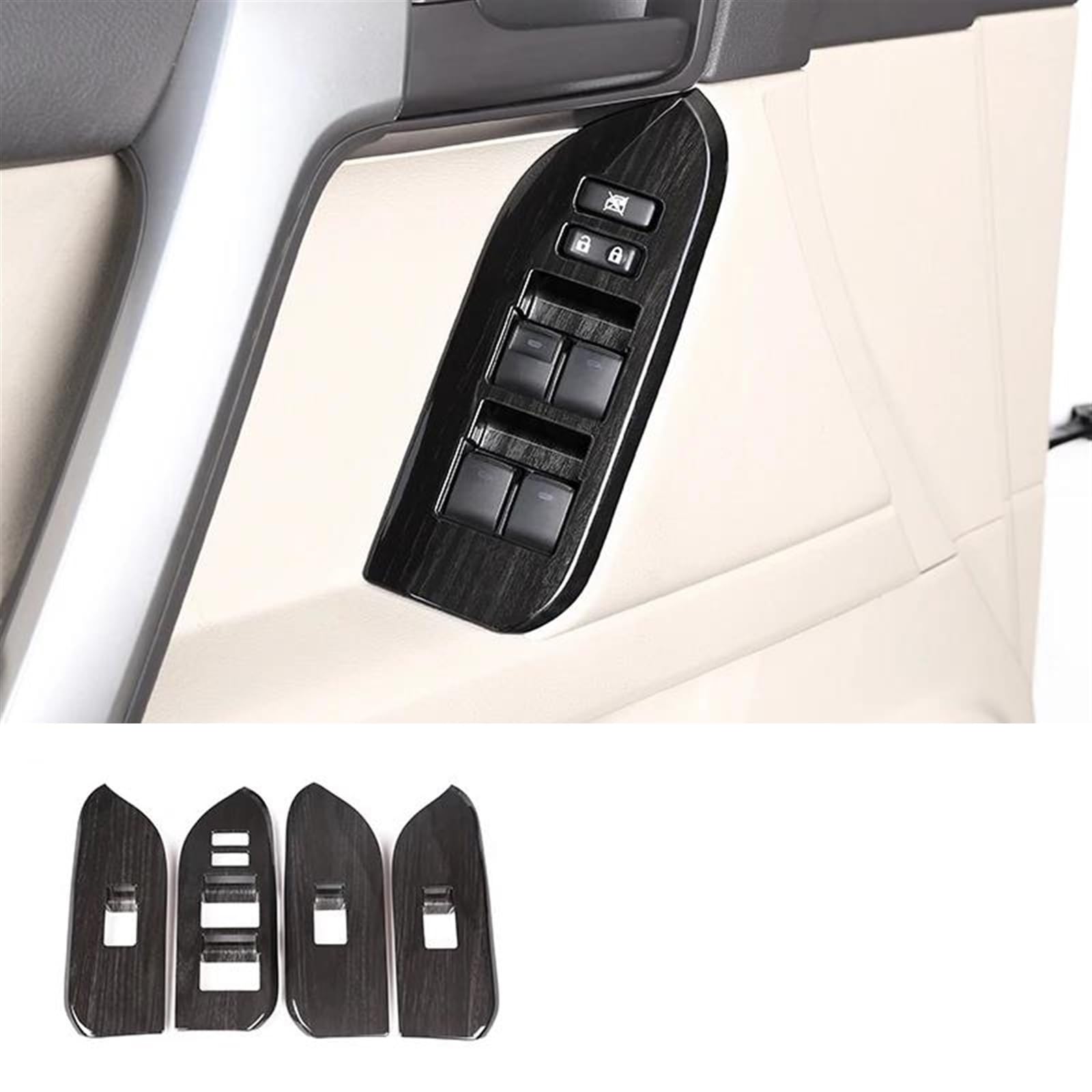 Auto Innenraum Für Toyota Für Land Für Cruiser Für Prado Für FJ150 150 2010-2019 Schwarz Holzmaserung Auto Innen Dekoration Trim Rahmen Zubehör Car Interieur(5) von KIFWGIH