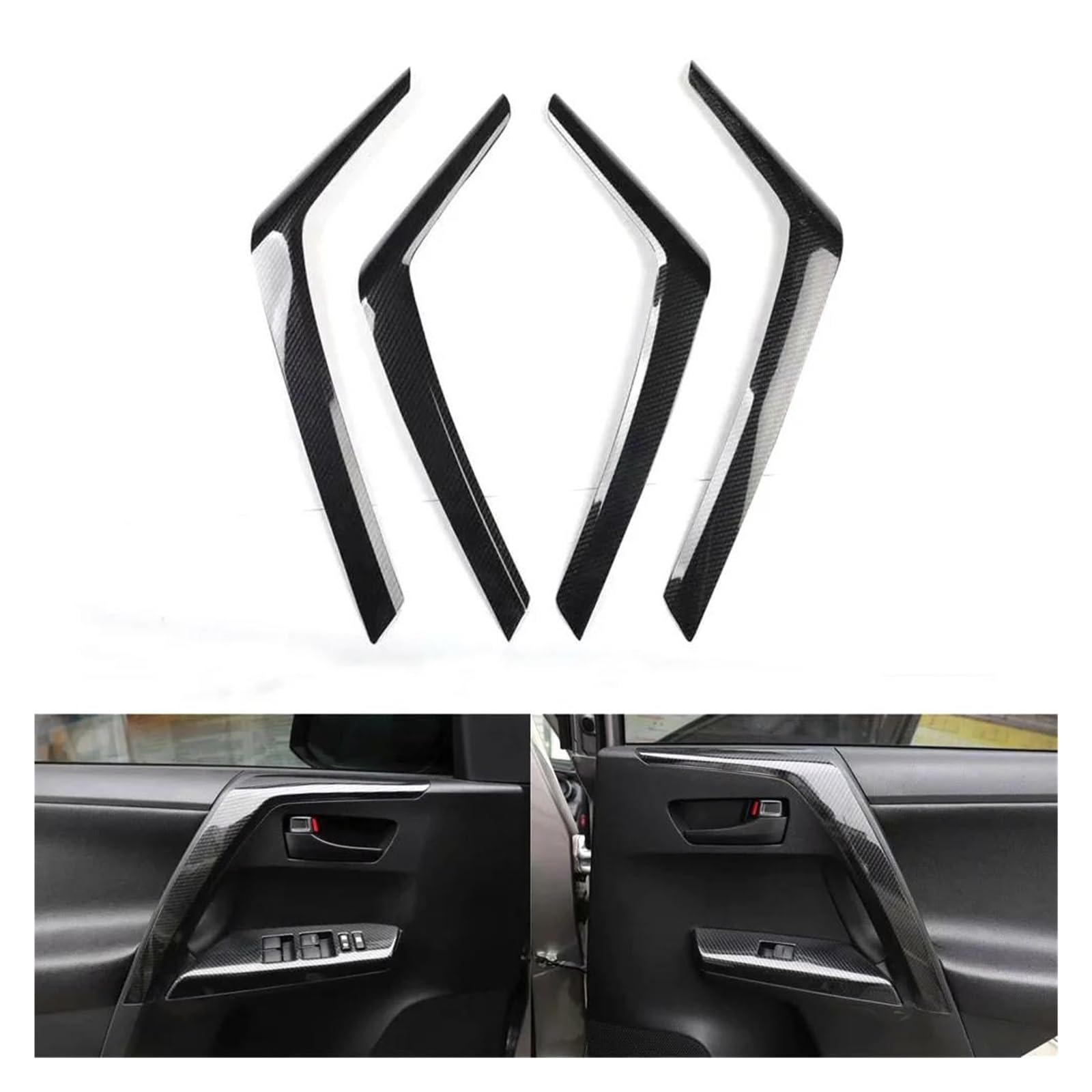 Auto Innenraum Für Toyota Für RAV4 2013-2019 Auto Formteile Zubehör 4 Stücke Auto Innentür Armlehne Dekoration Streifen Trim Styling Car Interieur(2) von KIFWGIH