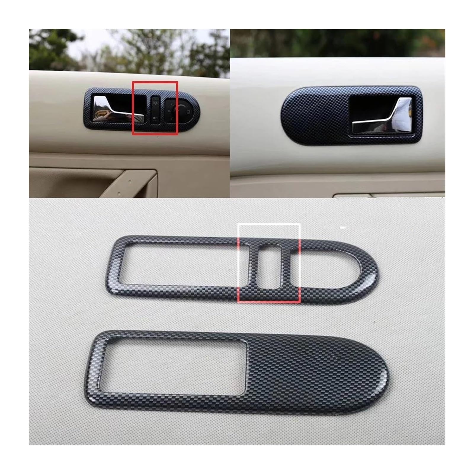 Auto Innenraum Für VW Für Beetle 2003-2011 Innen Zubehör Center Control Panel Abdeckung Trim Lenkrad Taste Türgriff Panel Car Interieur(Door Handle 06-11) von KIFWGIH