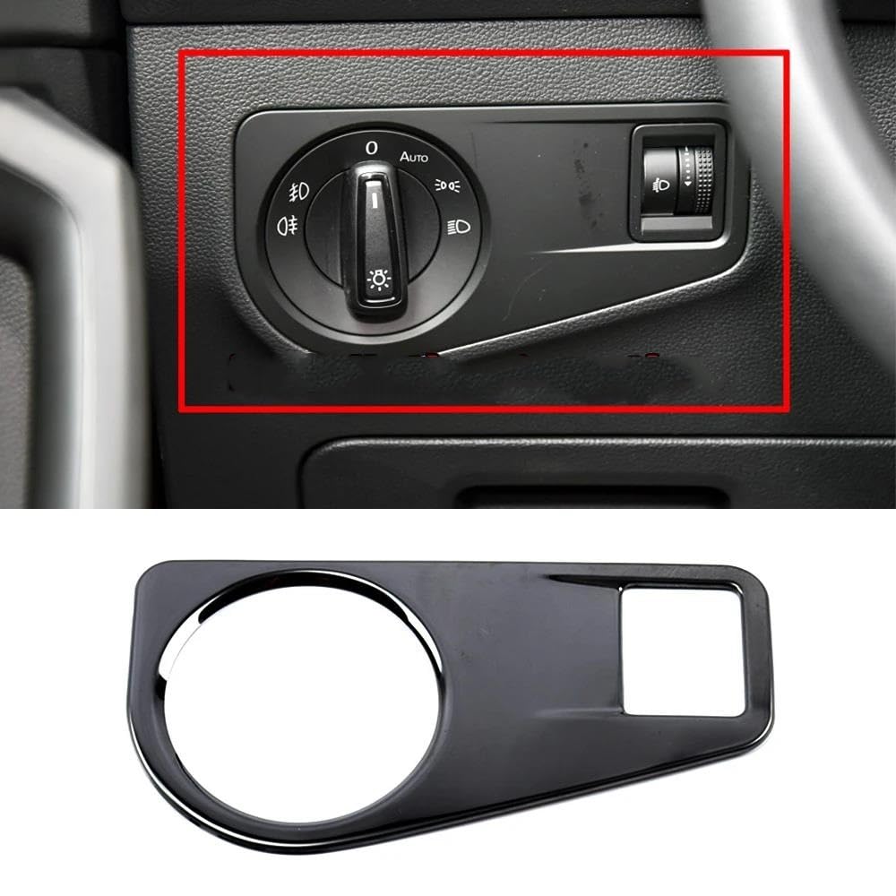 Auto Innenraum Für VW Für Tiguan Für MK2 2017-2019 Zentrale Konsole Scheinwerfer Fenster Lift Handschuh Lagerung Box Schalter Rahmen Trim Schwarz Aufkleber Car Interieur(Style 1) von KIFWGIH