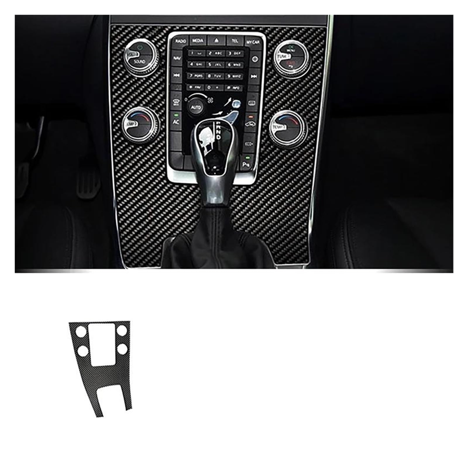 Auto Innenraum Für Volvo Für S60 Für V60 2010-2018 LHD Auto Schalthebel Rahmen Borte Tür Armlehne Panel Fenster Schalter Tasten Abdeckung Carbon Faser Aufkleber Car Interieur(Console Panel) von KIFWGIH