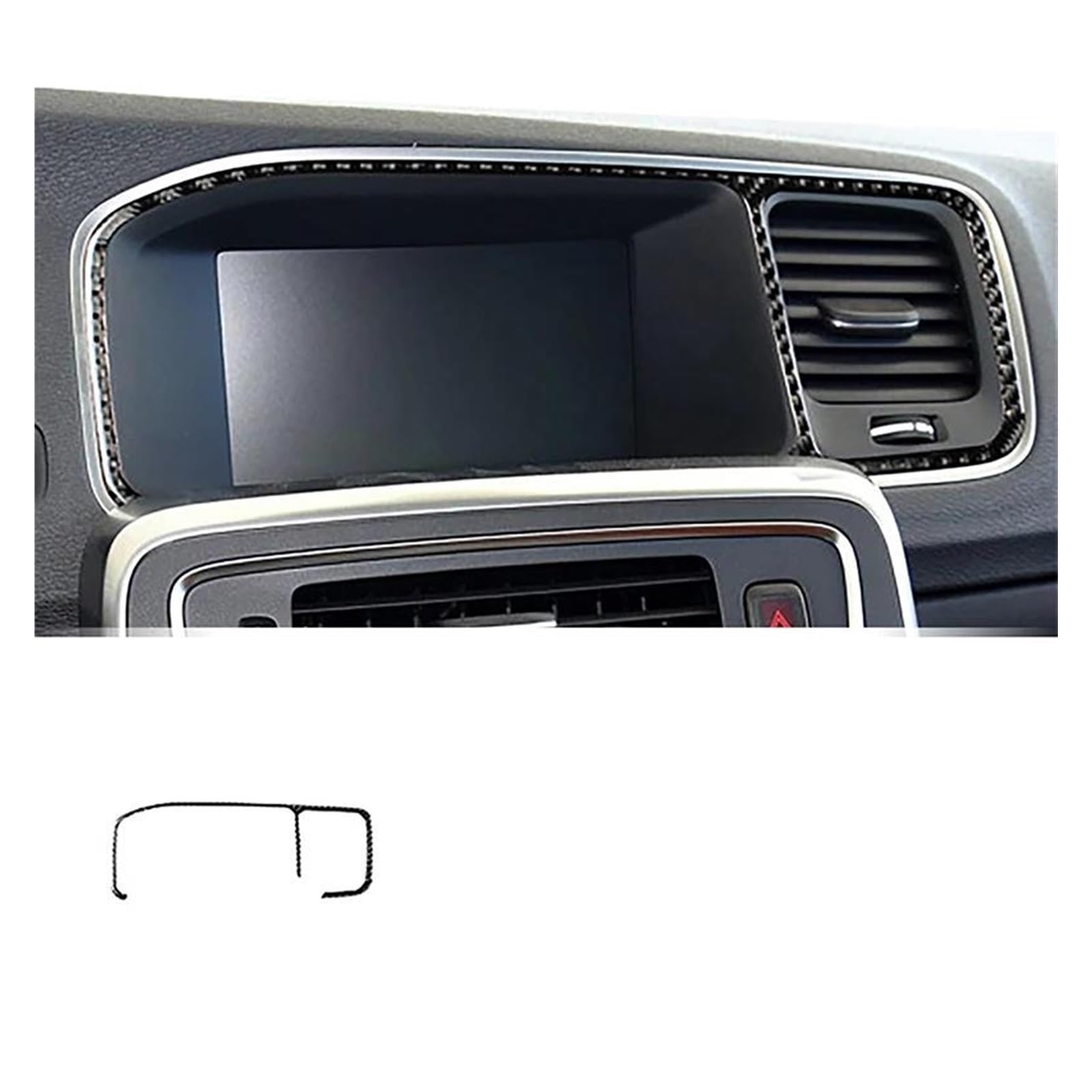 Auto Innenraum Für Volvo Für S60 Für V60 2010-2018 LHD Auto Schalthebel Rahmen Borte Tür Armlehne Panel Fenster Schalter Tasten Abdeckung Carbon Faser Aufkleber Car Interieur(Navigation Frame) von KIFWGIH