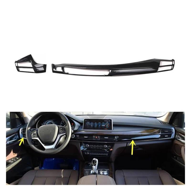 Auto Innenraum Für X5 F15 2014 2015 2016 2017 2018 ABS Carbon Faser Stil Zubehör Auto Innen Dekoration Molding Abdeckung Borte Aufkleber Car Interieur(Car Front) von KIFWGIH