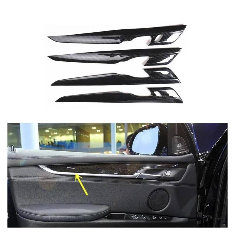 Auto Innenraum Für X5 F15 2014 2015 2016 2017 2018 ABS Carbon Faser Stil Zubehör Auto Innen Dekoration Molding Abdeckung Borte Aufkleber Car Interieur(Type B Door Trim) von KIFWGIH