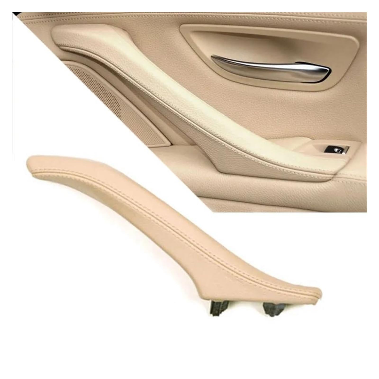 Auto Innenraum Innentürgriff Aus Leder Für Beifahrertür Für 5er F10 F11 F18 520i 523i 525i 528i 535i 2010–2017 LHD RHD Car Interieur(Beige Right) von KIFWGIH