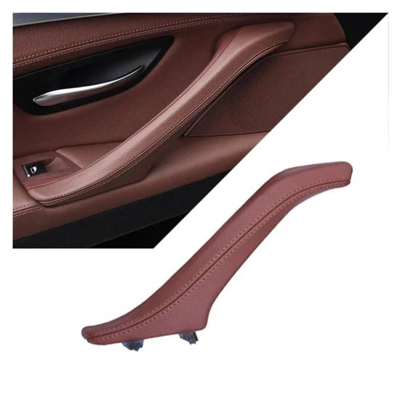 Auto Innenraum Innentürgriff Aus Leder Für Beifahrertür Für 5er F10 F11 F18 520i 523i 525i 528i 535i 2010–2017 LHD RHD Car Interieur(Red Brown Left) von KIFWGIH